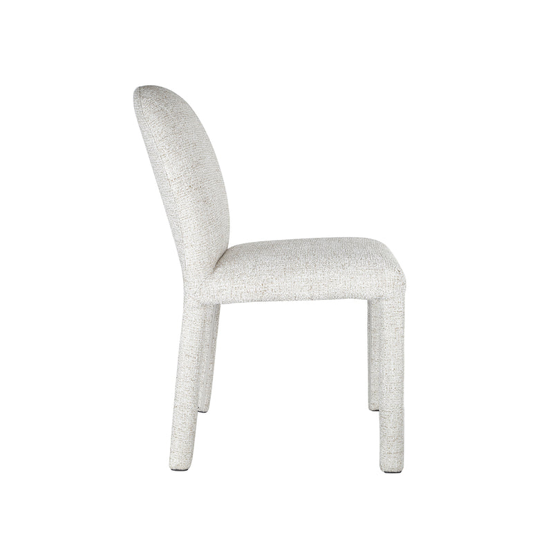 SILLA DE COMEDOR EN TELA TEXTURIZADA MARRON CON BLANCO