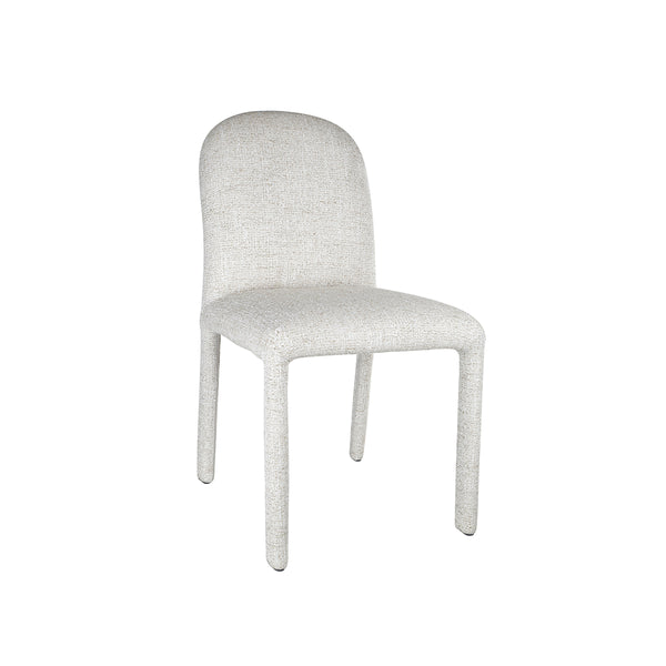 SILLA DE COMEDOR EN TELA TEXTURIZADA MARRON CON BLANCO