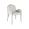 SILLA DE COMEDOR EN TELA TEXTURIZADA MARRON CON BLANCO