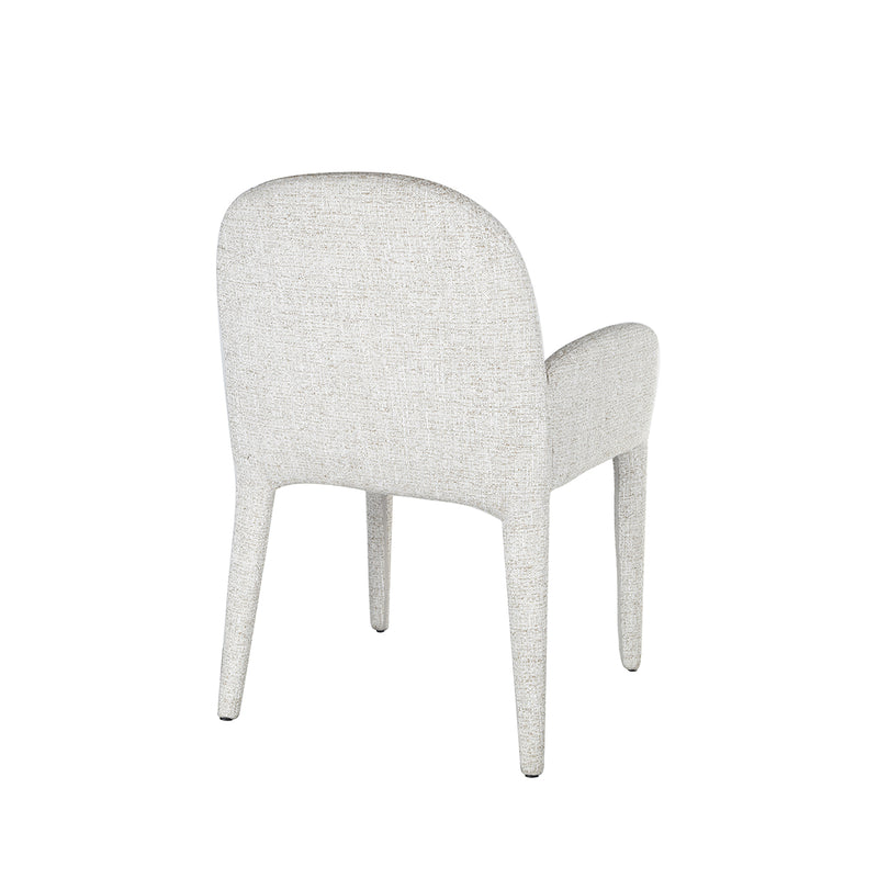 SILLA DE COMEDOR EN TELA TEXTURIZADA MARRON CON BLANCO