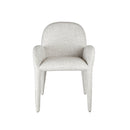 SILLA DE COMEDOR EN TELA TEXTURIZADA MARRON CON BLANCO