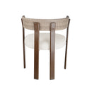 SILLA DE COMEDOR DE EXTERIOR EN TELA BEIGE Y RATAN