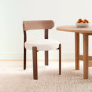 SILLA DE COMEDOR DE EXTERIOR EN TELA BEIGE Y RATAN