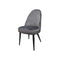 SILLA DE COMEDOR EN TELA GRIS Y PATAS NEGRAS