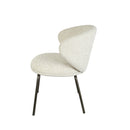 SILLA DE COMEDOR EN TELA TEXTURIZADA BEIGE  Y PATAS CAFE
