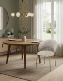 SILLA DE COMEDOR TEXTURIZADA MARRON Y PATAS DORADAS