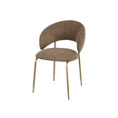 SILLA DE COMEDOR TEXTURIZADA MARRON Y PATAS DORADAS