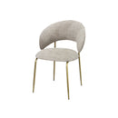 SILLA DE COMEDOR TEXTURIZADA MARRON Y PATAS DORADAS