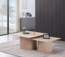 MESA DE CENTRO CON TOPE DE MÁRMOL ARTIFICIAL Y BASE MDF SET DE 2