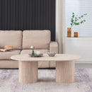 MESA DE CENTRO CON TOPE DE MÁRMOL ARTIFICIAL Y BASE MDF