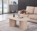 MESA DE CENTRO CON TOPE DE MÁRMOL ARTIFICIAL Y BASE MDF
