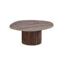 MESA DE CENTRO TOPE DE MARMOL ARTIFICIAL Y BASE MDF