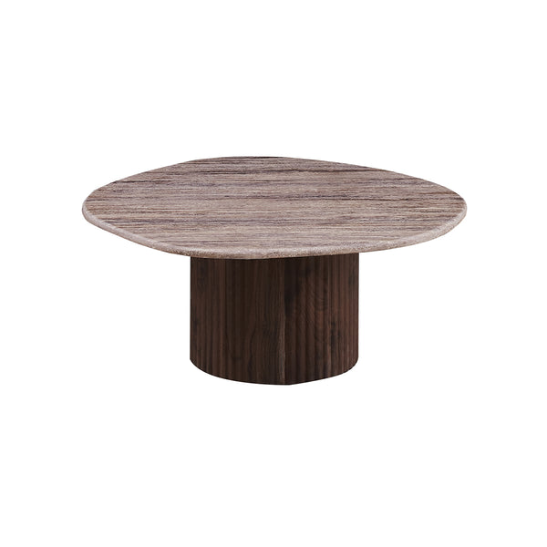 MESA DE CENTRO TOPE DE MARMOL ARTIFICIAL Y BASE MDF