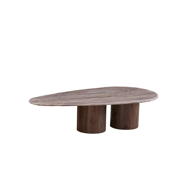 MESA DE CENTRO CON TOPE DE MARMOL ARTIFICIAL  Y BASE MDF