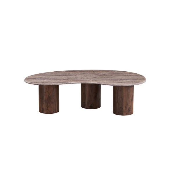 MESA DE CENTRO TOPE DE MARMOL ARTIFICIAL Y BASE MDF