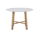 MESA DE COMEDOR DE CON TOPE DE CERAMICA BASE ACABADO DE MADERA CLARA