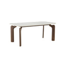 MESA DE COMEDOR TOPE ESTILO CERAMICA Y PATAS ACABADO DE MADERA