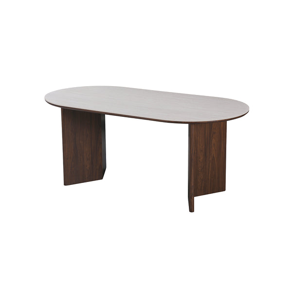 MESA DE COMEDOR CON TOPE DE CERAMICA Y BASE ACABADO DE MADERA