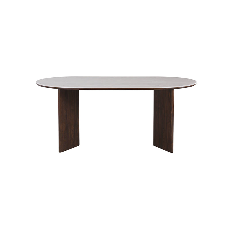 MESA DE COMEDOR CON TOPE DE CERAMICA Y BASE ACABADO DE MADERA