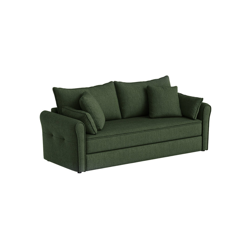 SOFA CAMA EN TELA VERDE