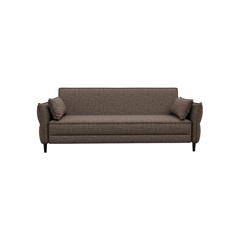 SOFA CAMA EN TELA MARRON
