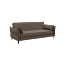 SOFA CAMA EN TELA MARRON