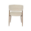 SILLA DE COMEDOR EN TELA BEIGE Y PATAS ACABADO DE MADERA