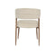SILLA DE COMEDOR EN TELA BEIGE Y PATAS ACABADO DE MADERA