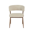 SILLA DE COMEDOR EN TELA BEIGE Y PATAS ACABADO DE MADERA