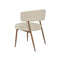 SILLA DE COMEDOR EN TELA BEIGE Y PATAS ACABADO DE MADERA
