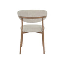 SILLA DE COMEDOR EN TELA TEXTURIZADA GRIS Y PATAS MARRONES