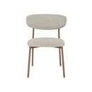 SILLA DE COMEDOR EN TELA TEXTURIZADA GRIS Y PATAS MARRONES