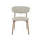 SILLA DE COMEDOR EN TELA TEXTURIZADA GRIS Y PATAS MARRONES