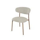 SILLA DE COMEDOR EN TELA TEXTURIZADA GRIS Y PATAS MARRONES
