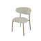 SILLA DE COMEDOR EN TELA TEXTURIZADA GRIS Y PATAS MARRONES