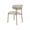 SILLA DE COMEDOR EN TELA TEXTURIZADA GRIS Y PATAS MARRONES