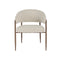 SILLA DE COMEDOR EN TELA BEIGE Y PATAS MARRONES