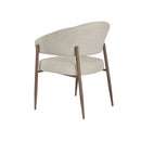 SILLA DE COMEDOR EN TELA BEIGE Y PATAS MARRONES