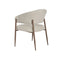 SILLA DE COMEDOR EN TELA BEIGE Y PATAS MARRONES