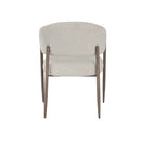 SILLA DE COMEDOR EN TELA BEIGE Y PATAS MARRONES