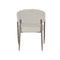 SILLA DE COMEDOR EN TELA BEIGE Y PATAS MARRONES