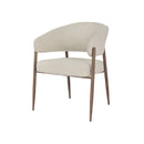 SILLA DE COMEDOR EN TELA BEIGE Y PATAS MARRONES