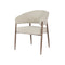 SILLA DE COMEDOR EN TELA BEIGE Y PATAS MARRONES