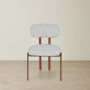 SILLA DE COMEDOR EN TELA GRIS Y PATAS ACABADO DE MADERA