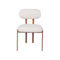 SILLA DE COMEDOR EN TELA TEXTURIZADA MARRON CON BLANCO Y PATAS ACABADO DE MADERA