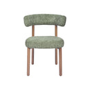 SILLA DE COMEDOR EN TELA VERDE Y PATAS ACABADO DE MADERA