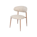 SILLA DE COMEDOR EN TELA  TEXTURIZADA MARRON Y PATAS ACABADO DE MADERA