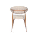 SILLA DE COMEDOR EN TELA  TEXTURIZADA MARRON Y PATAS ACABADO DE MADERA