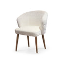 SILLA DE COMEDOR EN TELA BLANCA Y PATAS ACABADO DE MADERA