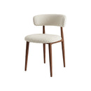 SILLA DE COMEDOR EN TELA BEIGE Y ACABADO DE MADERA